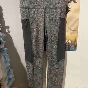 Gray and Black Athletic Leggings